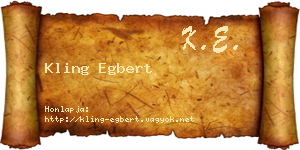 Kling Egbert névjegykártya